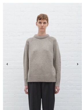 Loulou Studio Beige Crewneck Wool Sweater